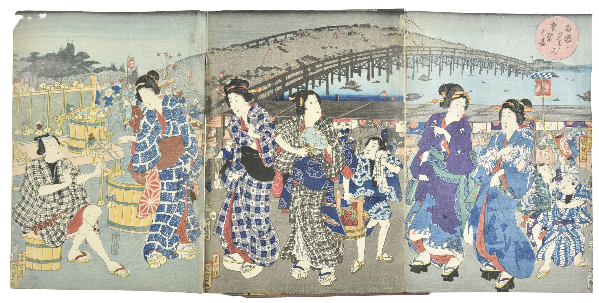 Kunisada I (Utagawa, 1786-1865, & Kunisada II, 1823-1880). 12 Colour Woodblock Triptychs, c. 1860s - Image 3 of 27