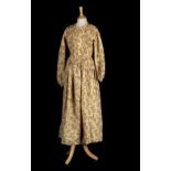 * Dress. A printed cotton day dress, circa 1840s