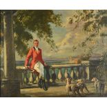 ARR * Barnes (Archibald George, 1887-1972). Huntsman and Hounds on a Veranda, circa 1920s