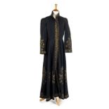 * Embroidered coat. A long coat with metallic embroidery, early 20th century