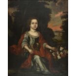 * English School. Girl with Dog, circa 1660-1700