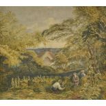 * English school. Landscape with Figures, early 19th century