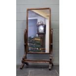 * Mirror. A Victorian mahogany cheval mirror