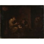 * Follower of David Teniers. (1610-1690). Peasants drinking in a tavern