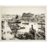 * Nixon (Job, 1891-1938). Repair Yard, Marseilles, etching with drypoint