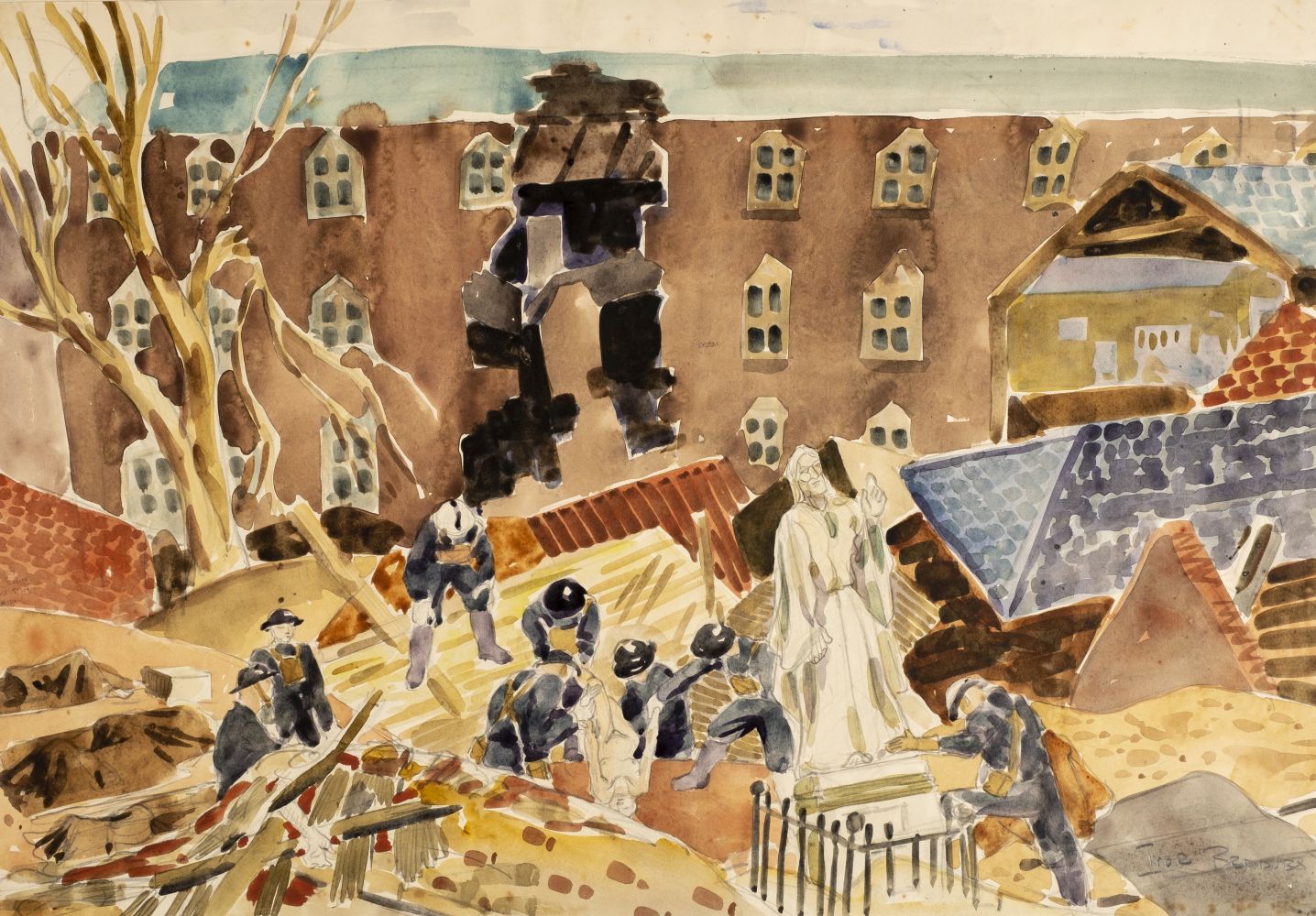 * Beddoes (Ivor, 1909-1981). A group of watercolour & pencil drawings of scenes from the Lond - Image 4 of 22