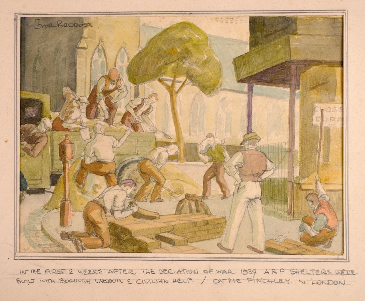 * Beddoes (Ivor, 1909-1981). A group of watercolour & pencil drawings of scenes from the Lond - Image 12 of 22