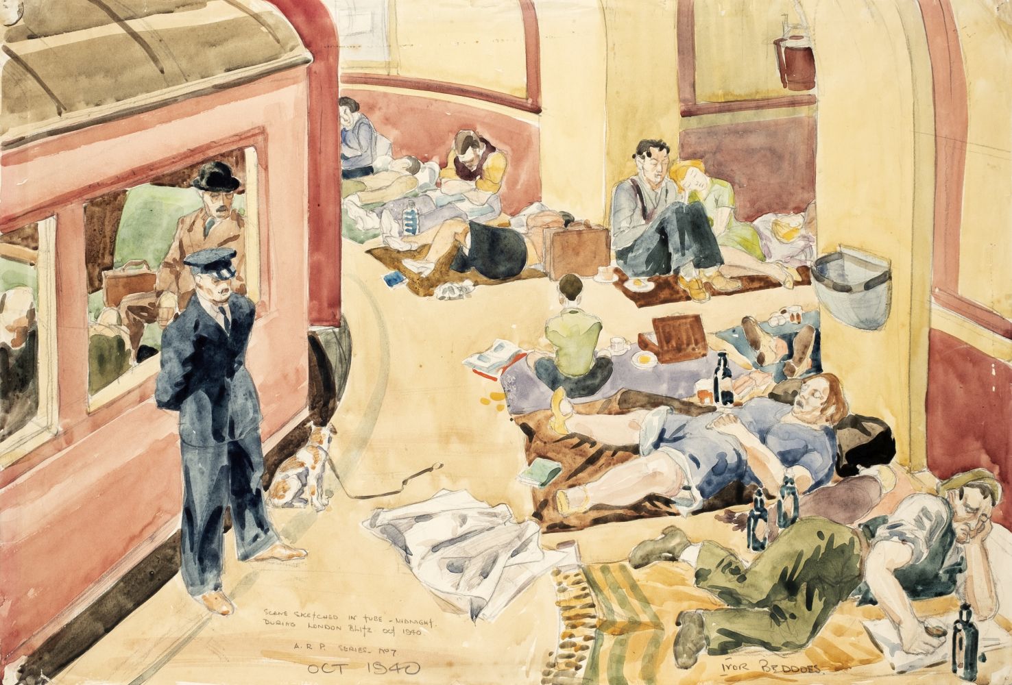 * Beddoes (Ivor, 1909-1981). A group of watercolour & pencil drawings of scenes from the Lond