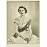 * Elizabeth II (Queen of Great Britain, born 1926). A three-quarter length portrait of the Queen