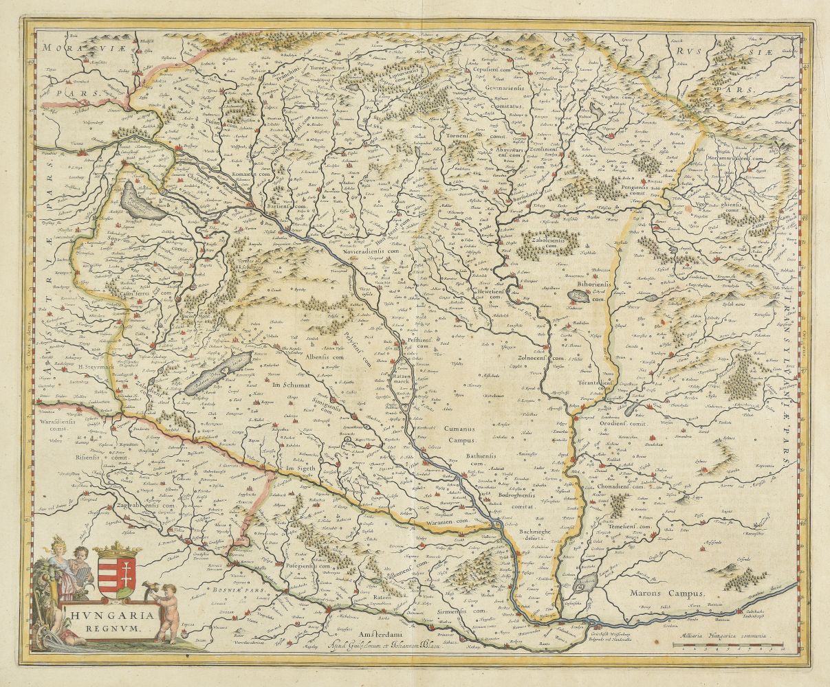 Hungary. Blaeu (Johannes), Hungaria Regnum, circa 1644