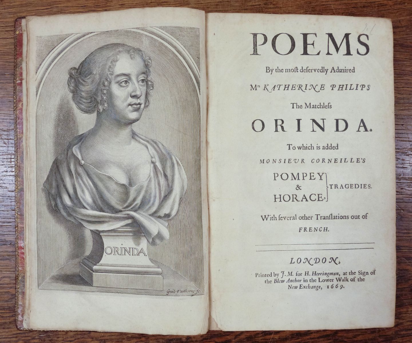 Philips (Katherine). Poems, 1669, contemporary red goatskin gilt - Image 5 of 11
