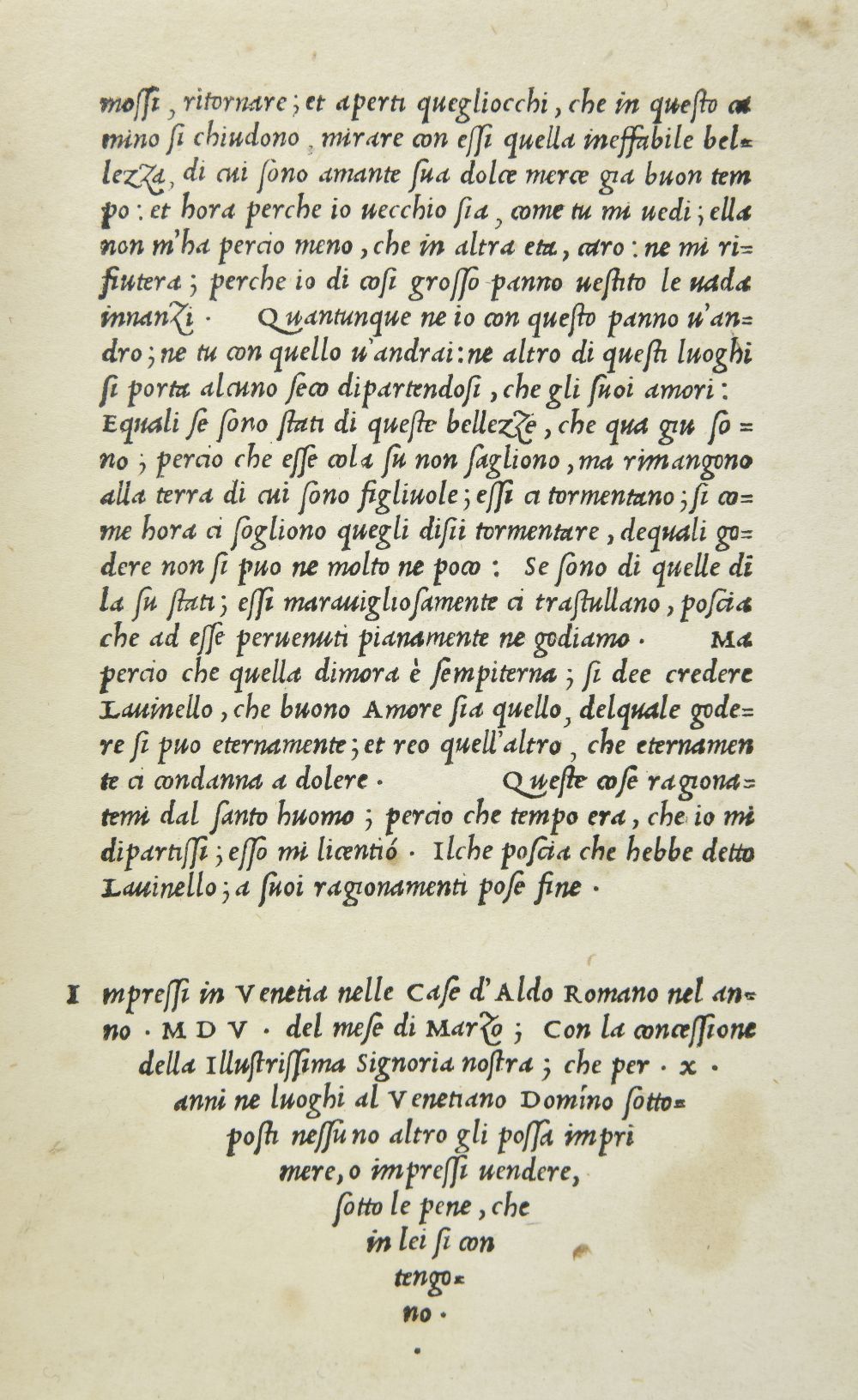Bembo (Pietro). Gli Asolani, 1st edition, 1st issue, Venice: nelle Case d'Aldo Romano, 1505
