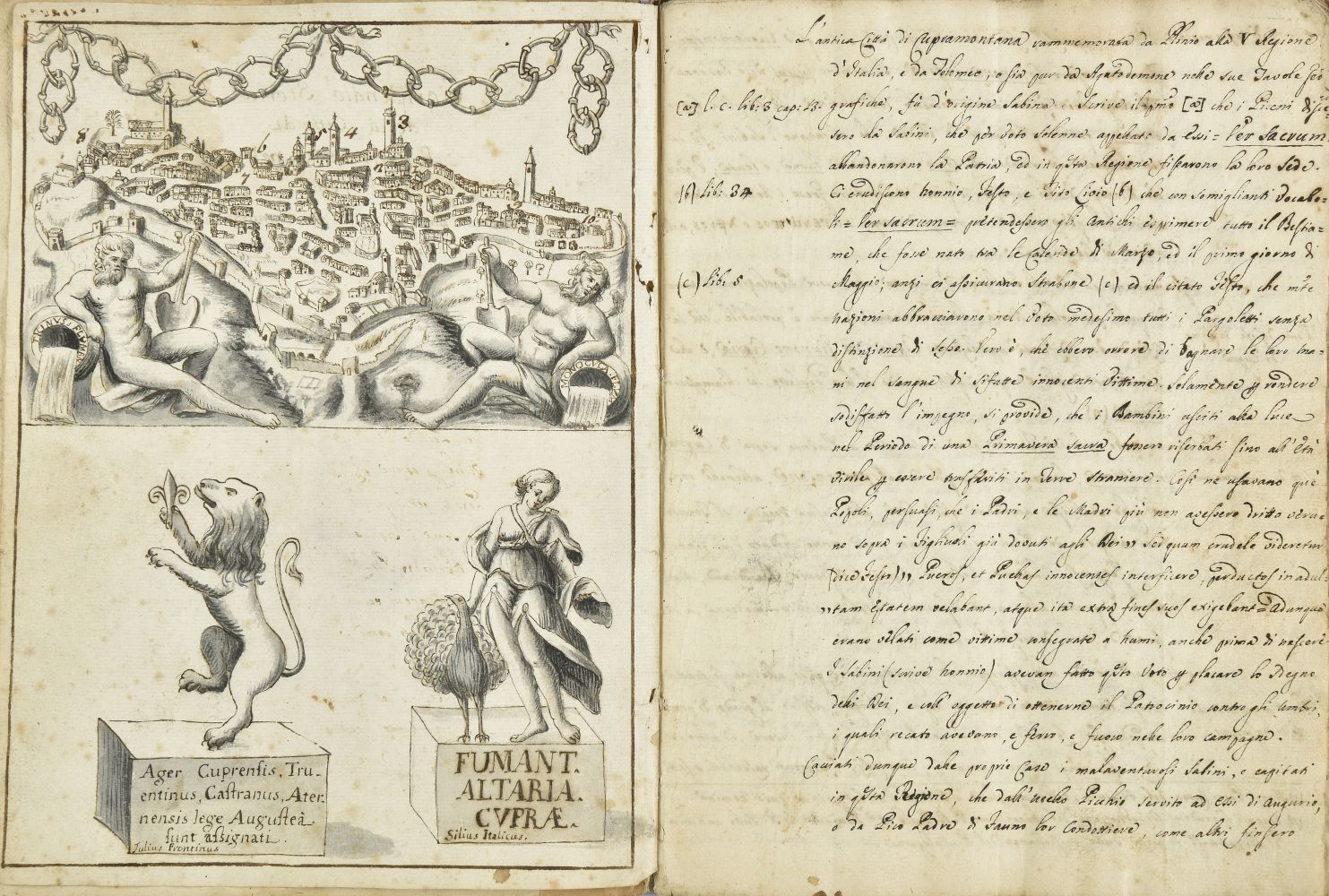 Tanursi (Francesco Maria). Compendio storico della citta di Ripatransone, 1769, manuscript