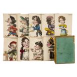 * Moveable cards. A set of French caricature cards, circa 1820s-30s