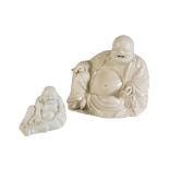 BLANC-DE-CHINE SEATED LAUGHING BUDDHA, QING DYNASTY, 19TH CENTURY, modelled as him seated with one