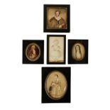 VERNER FAMILY 19TH CENTURY MINIATURE PORTRAITS, to include "James Verner 1829, painted by his