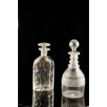 GEORGIAN CUT GLASS DECANTER and one other cut glass decanter