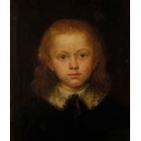 ENGLISH SCHOOL 18th/19th century A head and shoulders portrait of a young fair haired boy wearing