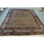 A GOOD PERSIAN CARPET, with central multi-coloured design and triple row border. 244cm x 80cm.