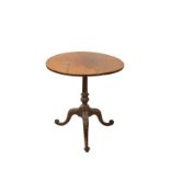 AN EARLY GEORGE III MAHOGANY TRIPOD TABLE, circa 1760 with a later top, the circular top on a fluted