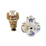 ROYAL WORCESTER AESTHETIC PERIOD VASE of multi-globular form, printed mark, 15cm, and a Royal