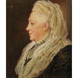 ENGLISH SCHOOL, 20TH CENTURY A head and shoulders profile portrait of Elizabeth Dobson,