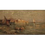 GIUSEPPE CARELLI (1858-1921) 'CASTEL DELL'OVO, SANTA LUCIA, NAPLES' looking over the water towards