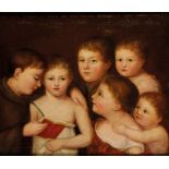 VERNER FAMILY: SIX ELDER CHILDREN OF DAVID AND ANNA VERNER painted by their mother, 1819, oil on