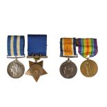 GROUP OF FOUR MEDALS TO A FATHER AND SON