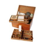 LATE 19TH CENTURY MAHOGANY FISHING TACKLE BOX