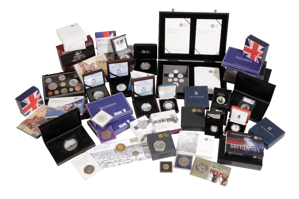 LARGE QUANTITY OF PROOF SETS AND COMMEMORATIVE COINS