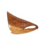 TAL POLLARD CARVED OAK SALMON HEAD