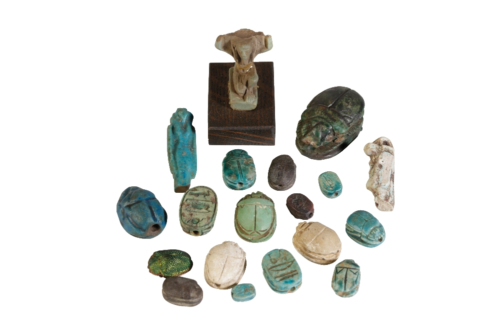 ANCIENT EGYPTIAN FAIENCE SCARAB