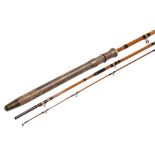 HARDY THE SURESTRIKE THAMES STYLE WHOLE CANE AND GREENHEART TIP THREE PIECE COURSE FISHING ROD