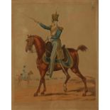 COLOURED PRINT OF A 13TH LIGHT DRAGOONS OFFICER