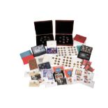 LARGE QUANTITY OF PROOF SETS AND COMMEMORATIVE COINS