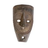 WOODEN AFRICAN MASK WITH NAIL DECORATION