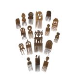 COLLECTION OF WOODEN TRIBAL COMBS