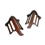 PAIR OF EDWARDIAN PITCH PINE & CAST IRON SADDLE RACKS by Musgrave of Belfast