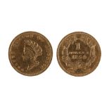 USA: GOLD $1 COIN, 1854