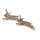 RUNNING RABBITS BROOCH