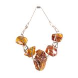 CONTEMPORARY AMBER CHUNKY NECKLACE