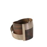 •RADEK SZWED (RADOSLAW SZWED) : A CONTEMPORARY SILVER AND ROSEWOOD BANGLE