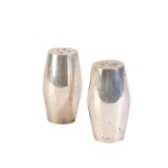 •HANS HENRIKSEN FOR GEORG JENSEN: A PAIR OF SILVER SHAKERS