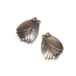 GEORG JENSEN: A PAIR OF SILVER CLIP EARRINGS