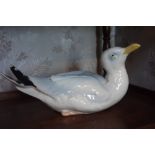 A SET OF THREE CONTEMPORARY CERAMIC SEAGULL TUREENS