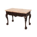 GOOD GEORGE III MAHOGANY MARBLE TOP CONSOLE TABLE