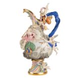 IMPRESSIVE MEISSEN 'ELEMENTS' PORCELAIN EWER, LATE 19TH CENTURY