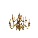 LOUIS XVI STYLE GILT-METAL 12-LIGHT CHANDELIER