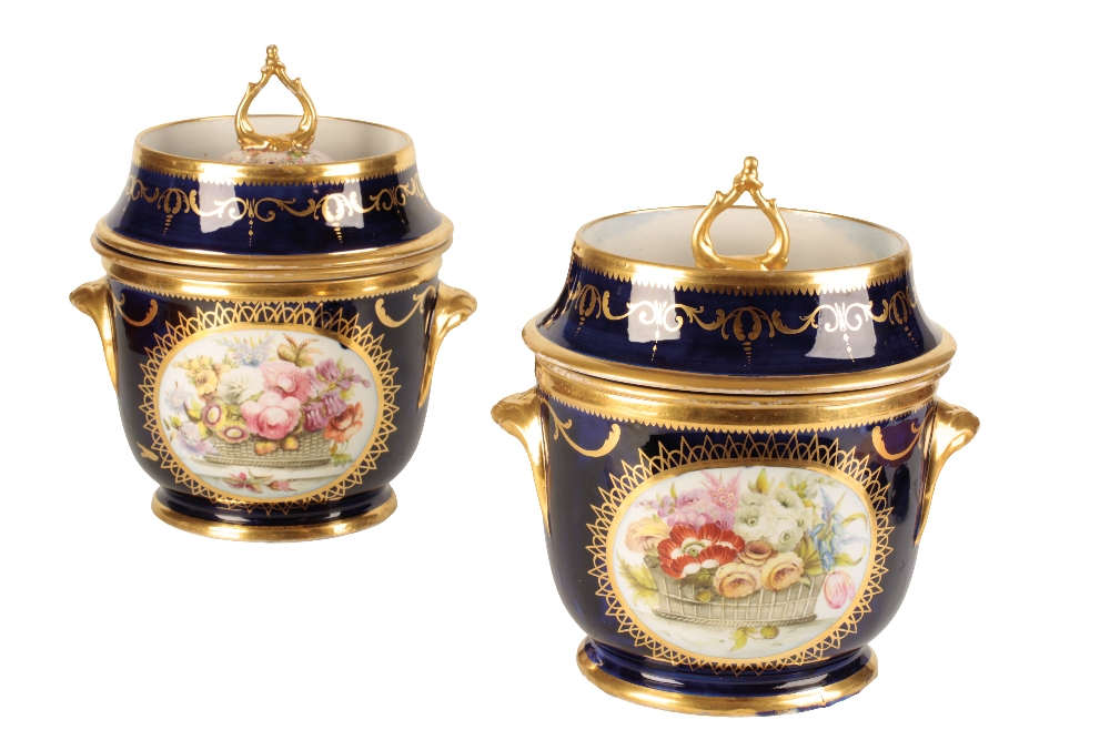 PAIR COALPORT PORCELAIN FRUIT COOLERS